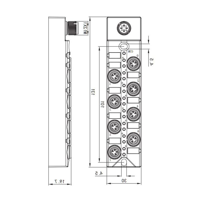 M8接口，IO-Link Hub, 16DI， PNP, 00B311